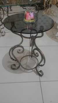 Столик кованый + стекло