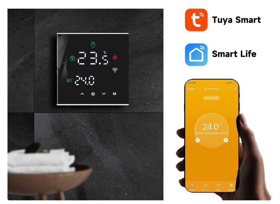 Termostat BEOK TGW60B pentru încălzire prin pardoseală WiFi,