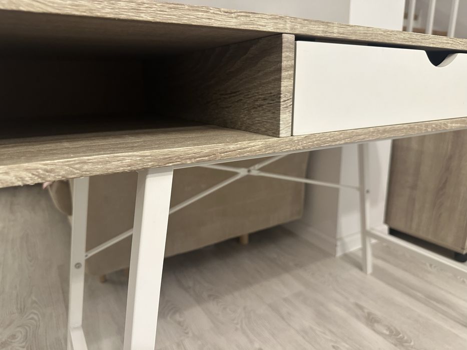 Birou JYSK Abbetved 120x48 si dulapior 3 sertare