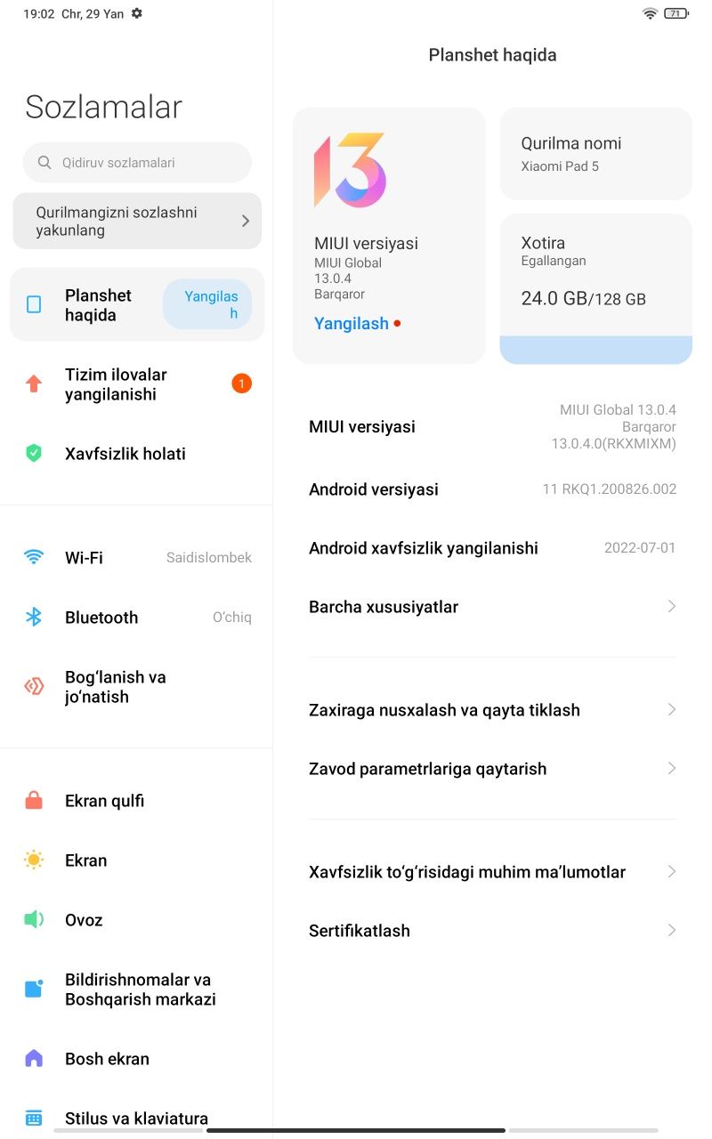 Xiaomi Pad 5 yangi ochilmagan