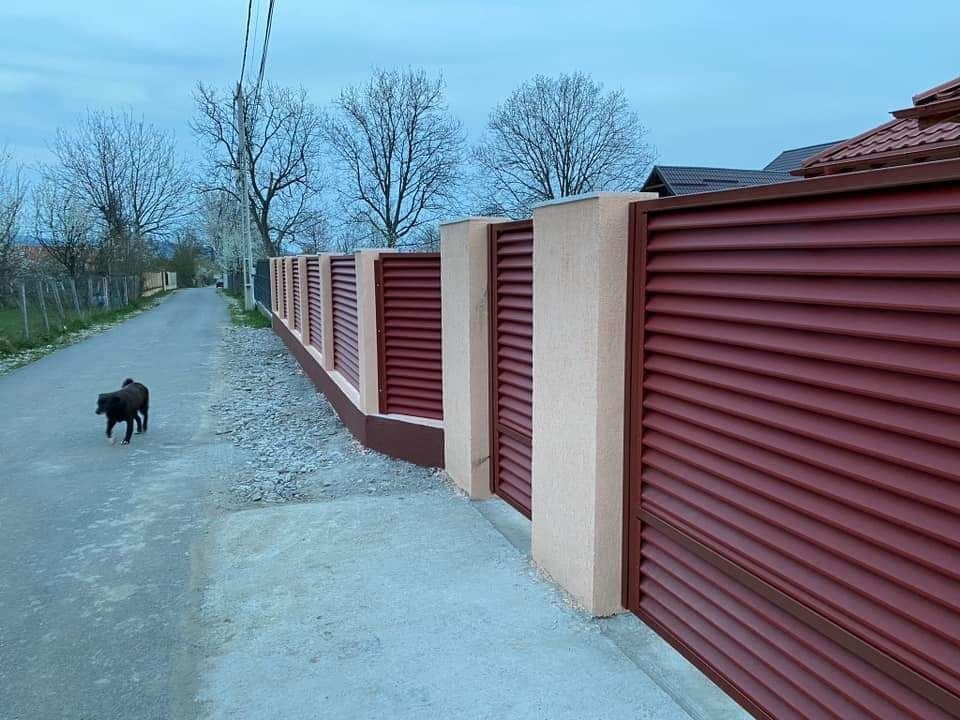 Garduri din panou stil jaluzele, sipca metalica, BCA, plasa,șipcă