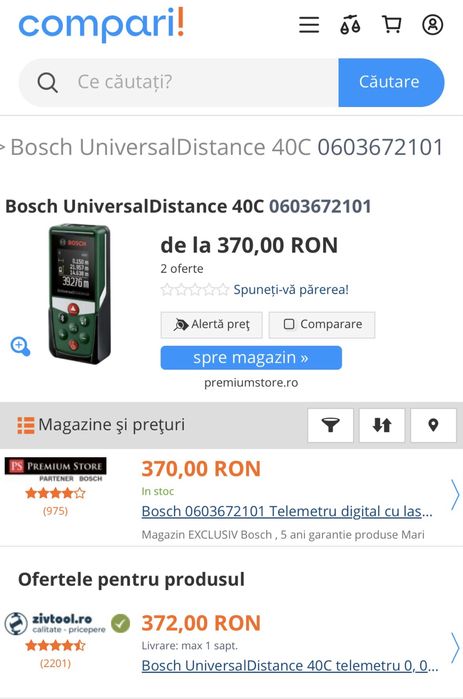 MDM vinde: Telemetru Bosch UniversalDistance 40C.