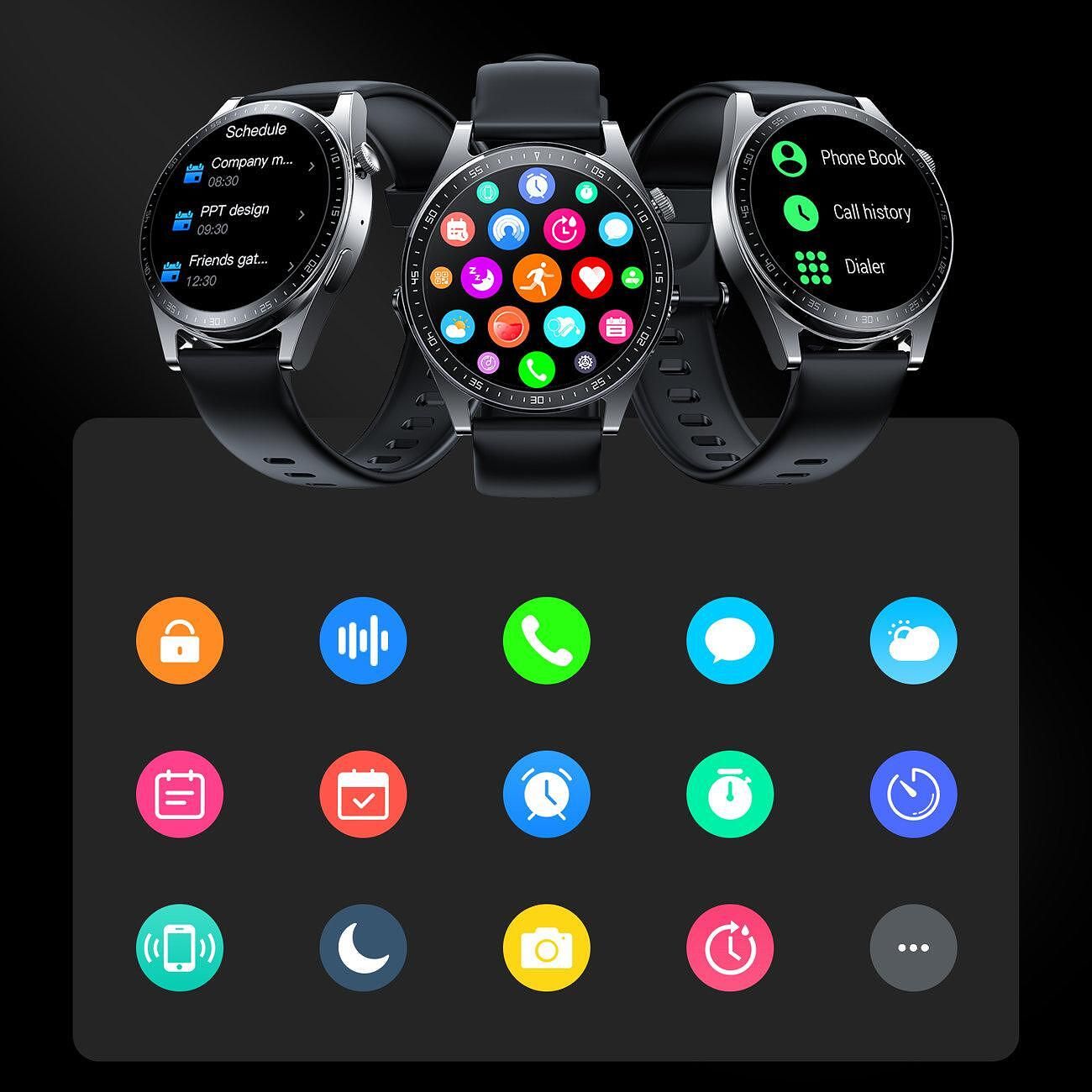 Смарт часовник joyroom fc2 classic series ip68 black (jr-fc2)