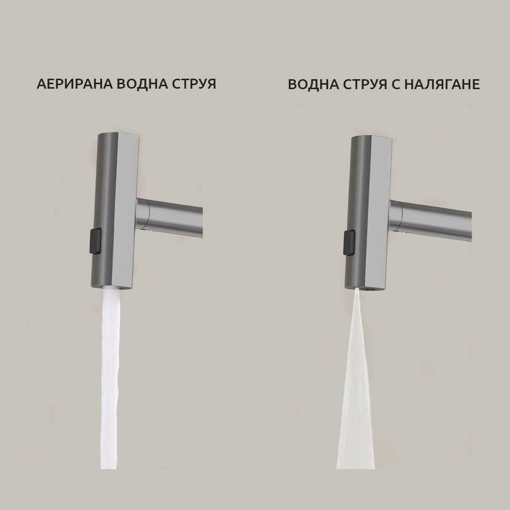 Смесител с 3 вида струя и дигитален дисплей за температура на водата