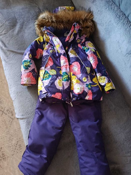 Детский зимний костюм куртка и брюки  на девочку 128