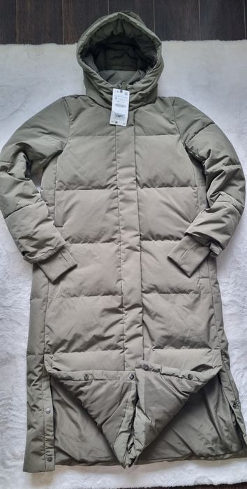 Geaca extra lunga dama Zara masura XS-S umplutura de puf