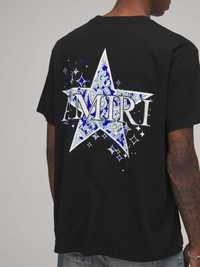 AMIRI Black Paisley Star Logo Print Мъжка Тениска size S , M и L