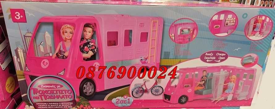 ПРОМО! Комплект Две кукли Барби в кола кабрио На Ски или Кемпер с Кен