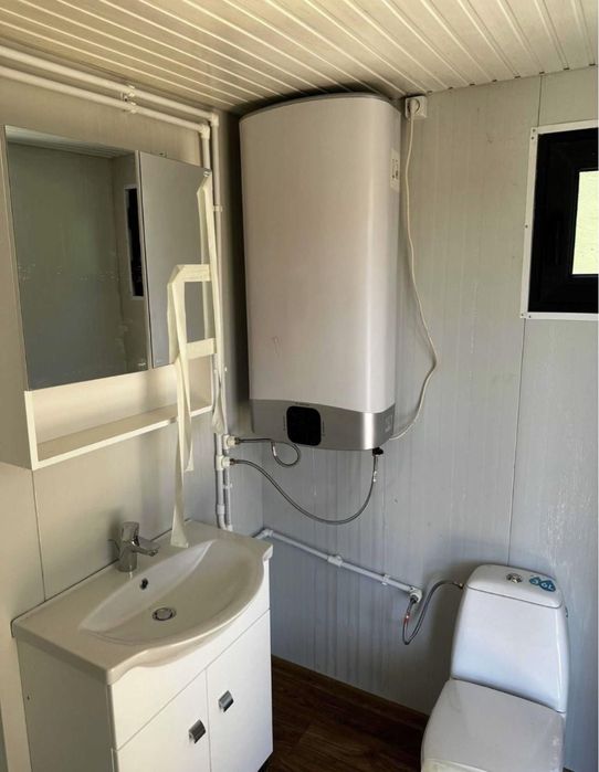 Container cu geam gri antracit modular birou magazin sanitar