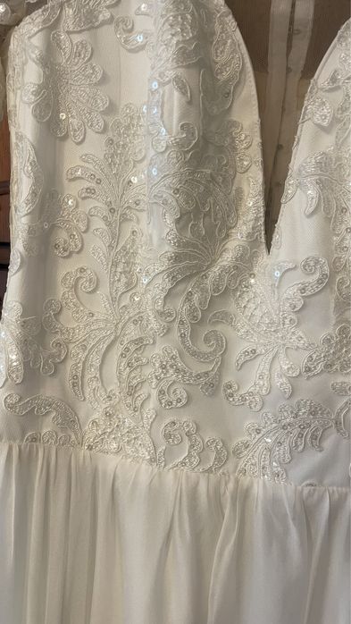 Rochie mireasa dantela voal NOUA