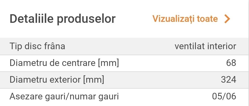 Disc frana NISSAN 350 Z  INFINITI G dupa an 2002