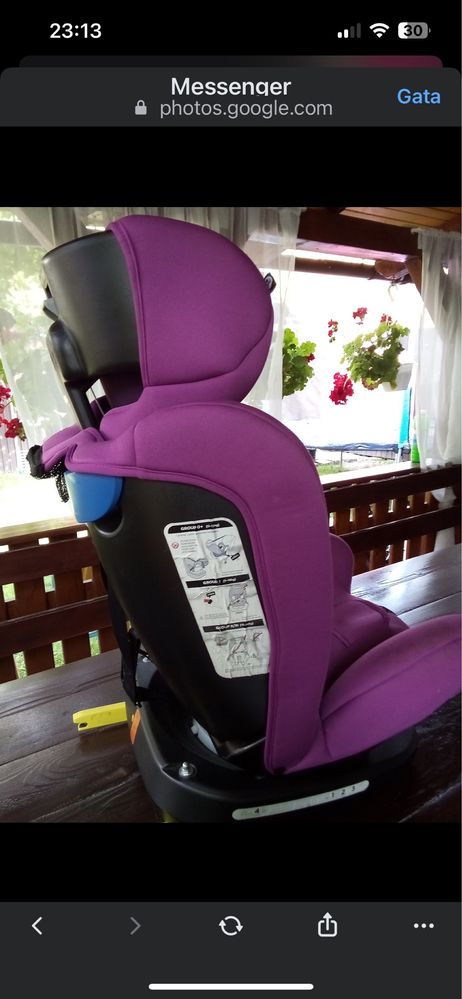 Scaun auto cu prindere isofix rotire si eabatate