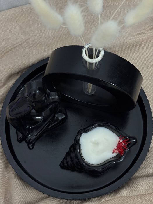 Набор в черном цвете из гипса , для интерьера