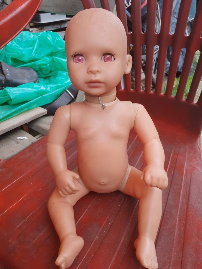 Păpușă rara,baby born, ochi mov/Chicco,vintage/40 cm