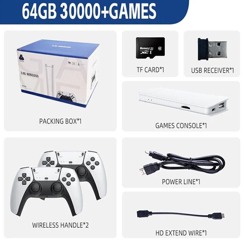 40 000 + игри БЕЗЖИЧНА 3D 4K ретро конзола с джойстици тип PS5 игра