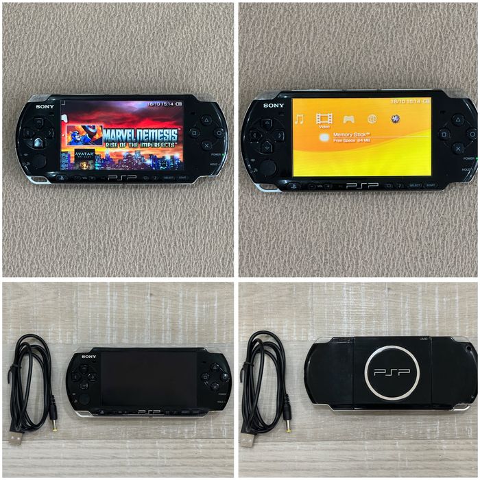 Sony PSP 3004 + нова батерия + кабел за зареждане + 28 игри