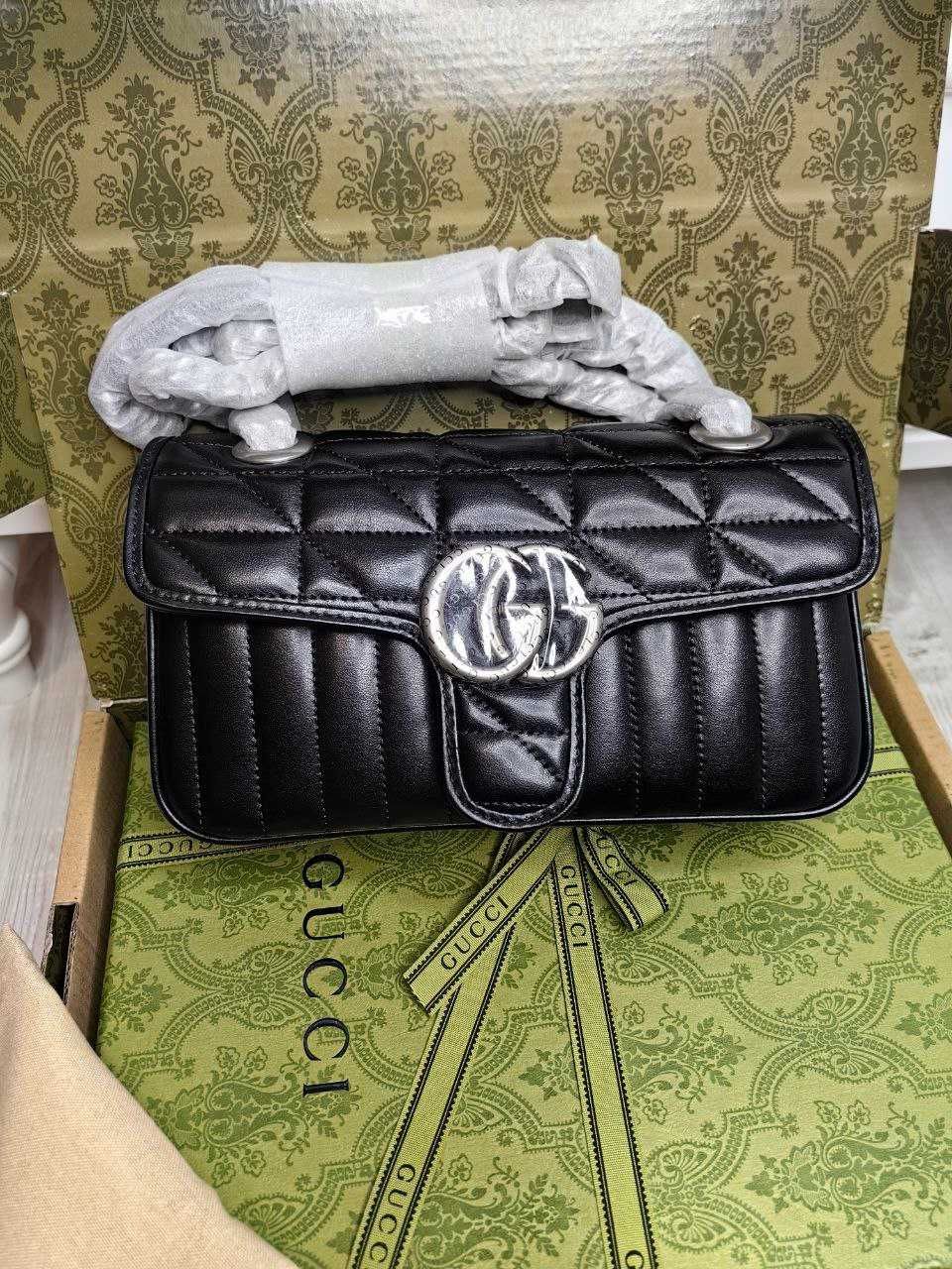 Дамска Чанта GUCCI mini GG Marmont shoulder bag 100% LEATHER