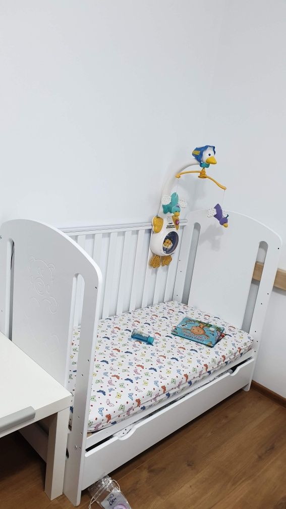 Pătuț bebe din lemn Teddy Mamo Tato