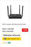 Wifi router xolati yangi 1 xaftacha ishlagan xolos aybi yo'q