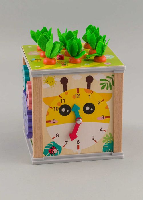 Дървено игрално кубче Монтесори