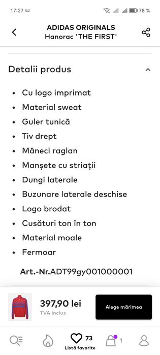 Bluza trening bărbat SIGILATA mărimea L ADIDAS ORIGINALS 3 stripes roș