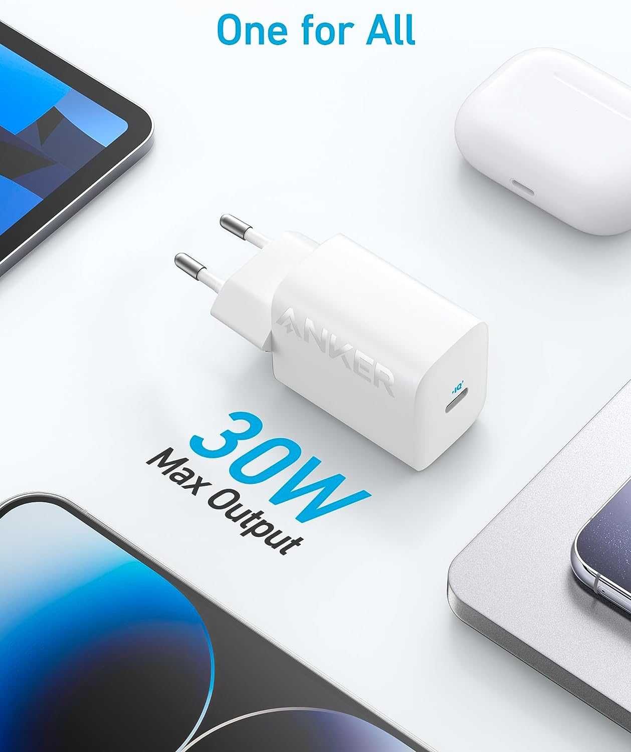 Anker 312 USB-C зарядно за стена,30W,комплект 2 броя