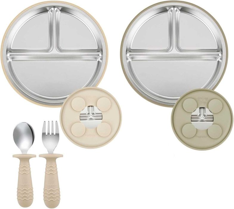 Комплект за хранене от неръждаема стомана PandaEar и лъжицa и вилицa