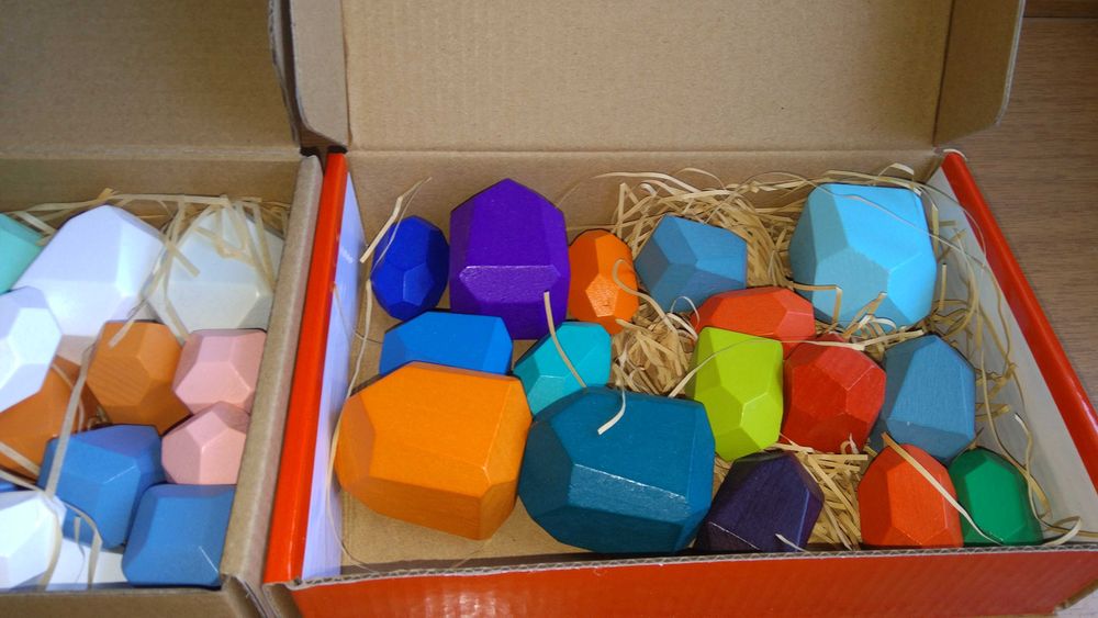 16+36бр. Монтесори дървени балансиращи камъни Montessori Wooden Stones
