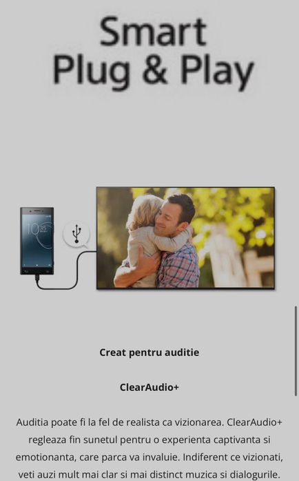 Televizor Smart LED Sony BRAVIA 108 cm, 43WF660, Full HD, Clasa A+