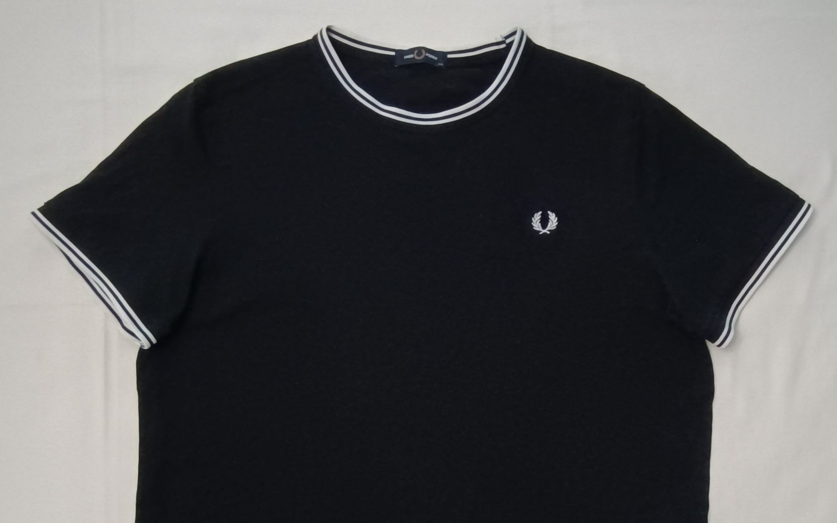 Fred Perry T-Shirt оригинална тениска 2XL памучна фланелка черна
