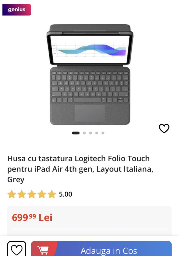 Husa Logitech Folio Touch pt Ipad Air