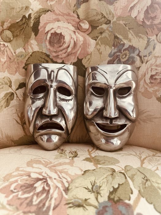 Метални театрални маски „Трагедия и Комедия“ от 90-те Дания