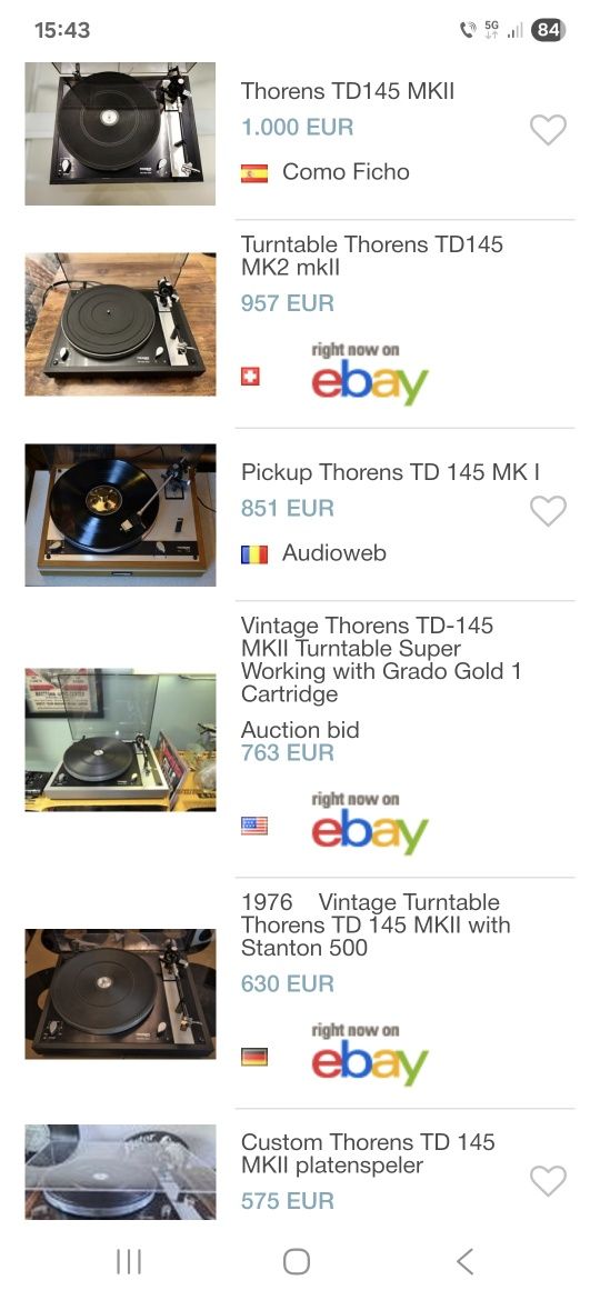 Thorens TD 145 mk2 pick up superb