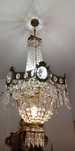 Candelabru din bronz cu picaturi hexagonale și țurțuri din cristal