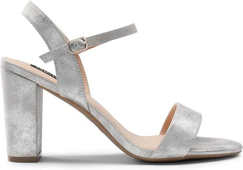 Sandale de damă cu toc, Dream Pairs, Argintiu, 38