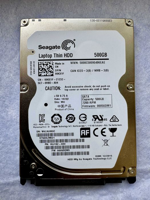 HDD Laptop 500 Gb, SD card San Disk 32 Gb, micro SD 64 Gb