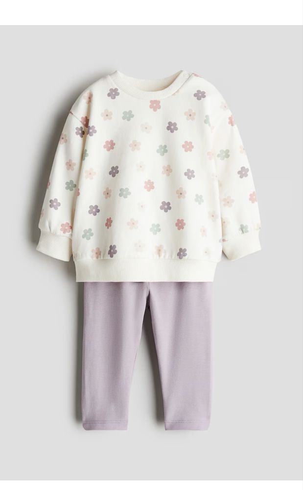 Комплект суитшърт и клин лилав H&M