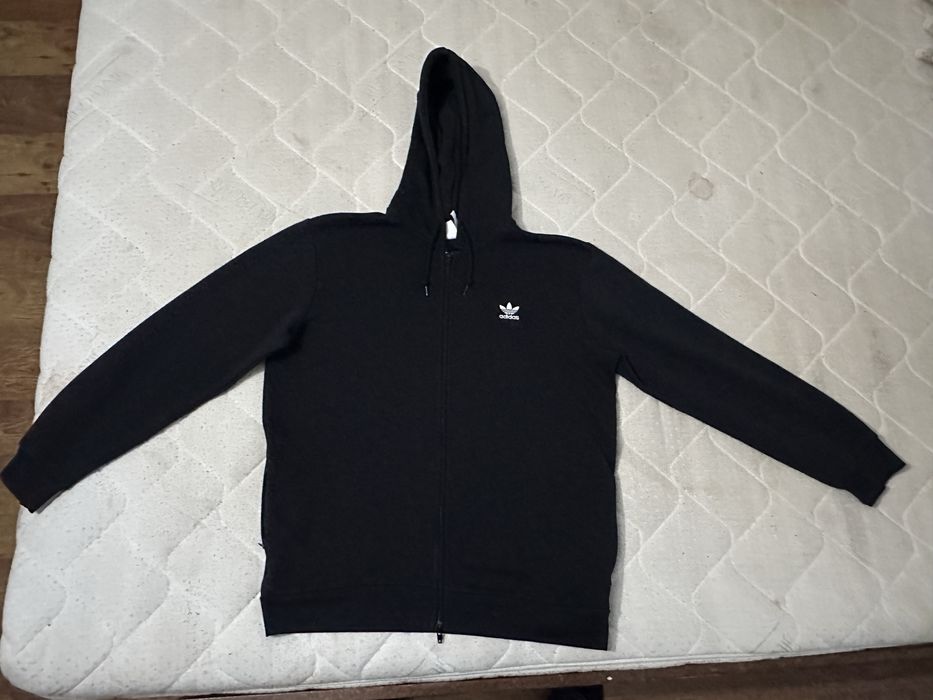 Adidas Originals Trefoil essentials full-zip hoodie in black