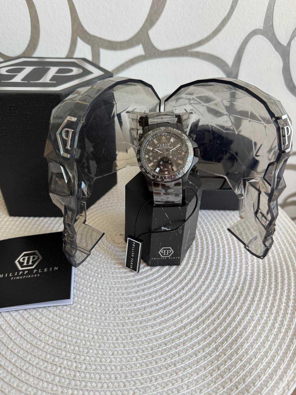 PHILIPP PLEIN Nobile Chronograph watch- черен часовник, IP покритие