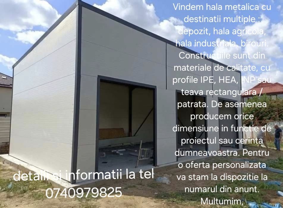 Vindem si Confectionam hale (orice dimensiune) metalice pentru:
- Spal
