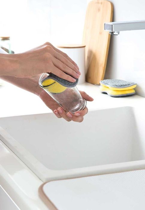 Губка двухсторонняя с антибактериальным эффектом - Идеальный Выбор