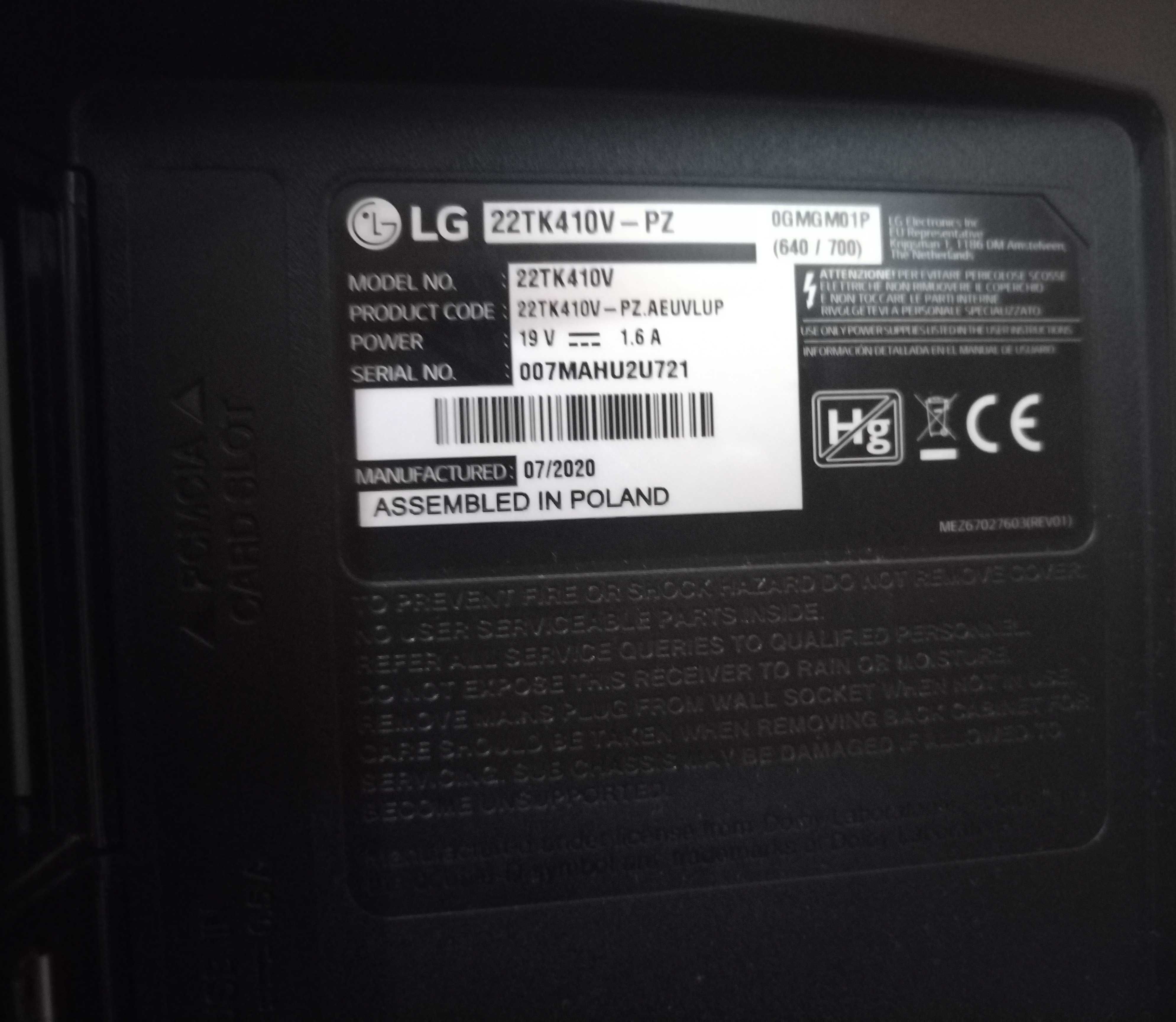 Нов Телевизор LG 22TK410V