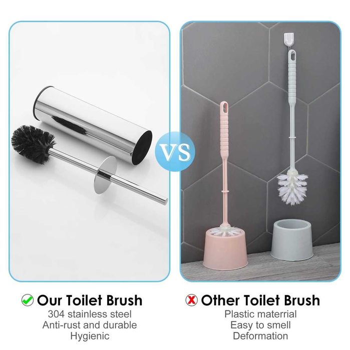 Perie WC cu suport inox 304 negru BGL 304 durabila si eleganta