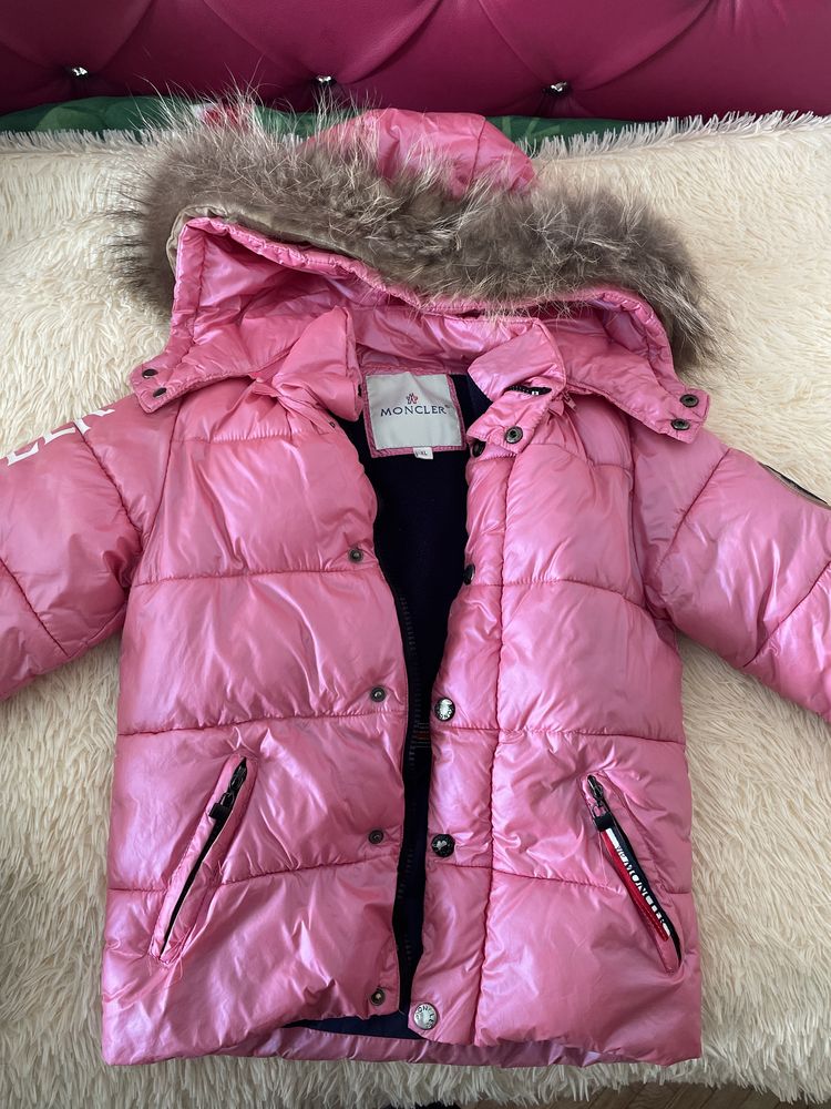 Куртка и штаны зимние детские, с капюшоном, мех натуралка (енот)