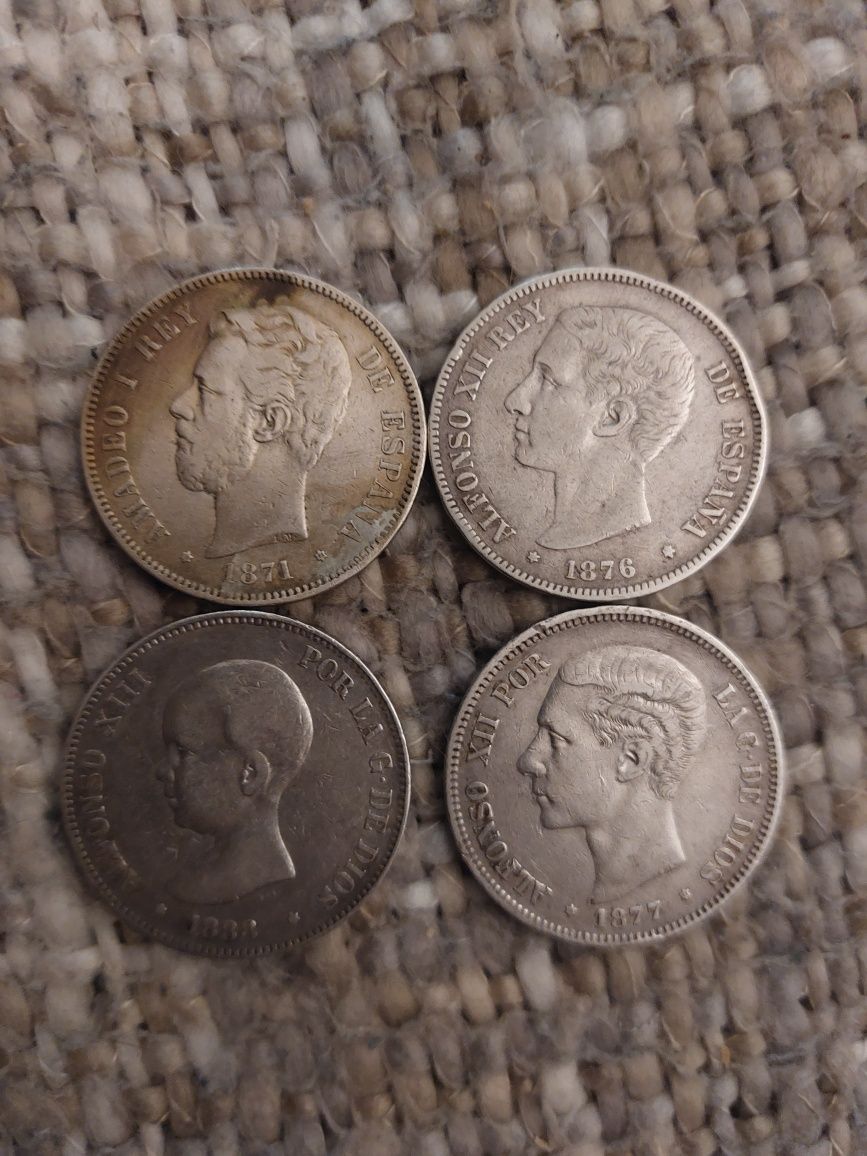 Monede vechi regaliste Spania din argint 1871-1888