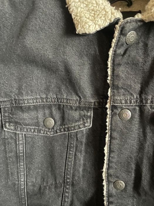 Geacă denim Jack & Jones cu blană teddy – mărimea XL