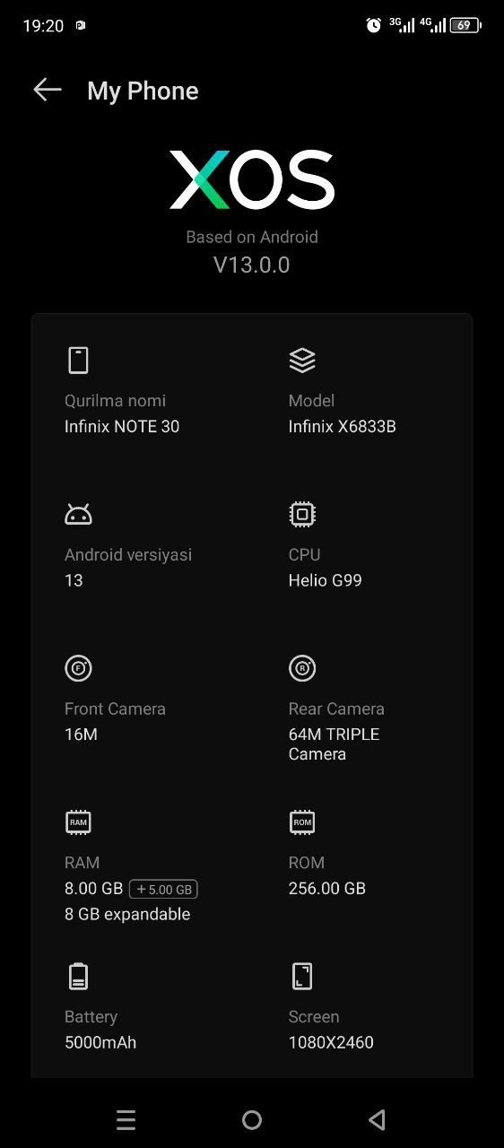 Infinix note 30  16+5/256