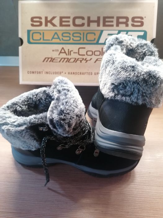 Ghete Skechers relaxed fit impermeabile din piele intoarsaTrego Falls