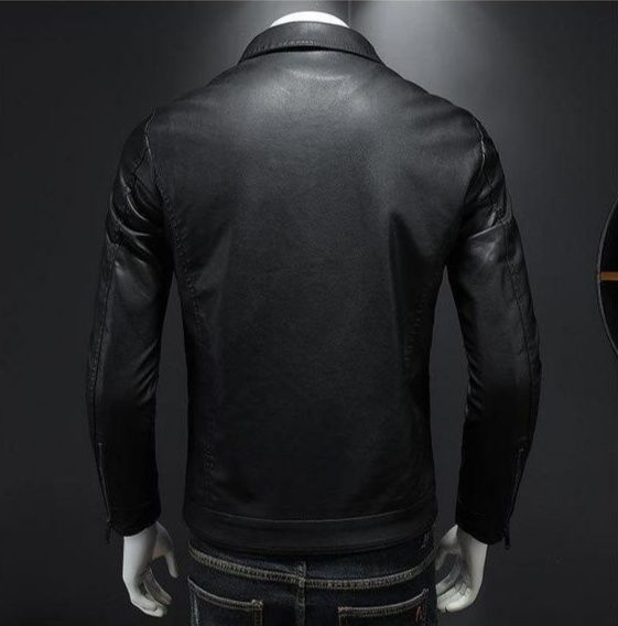 Мужская куртка кожаная мужской кожанный с начесом осенний весенний