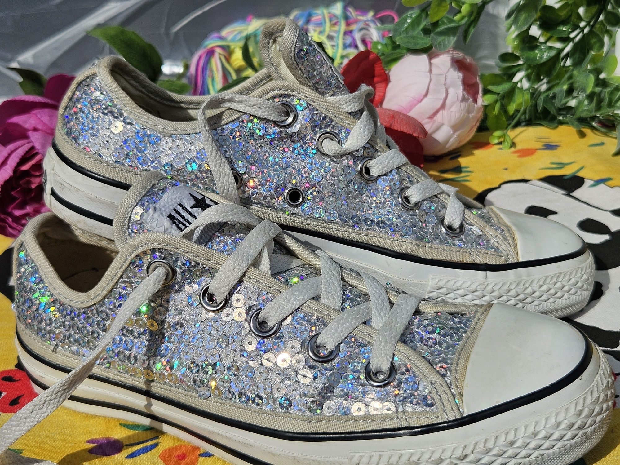 Converse оригинални кецове с пайети